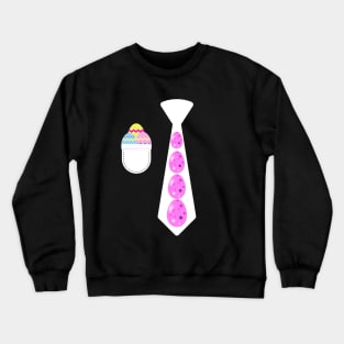 Easter egg tie funny Easter tie costume with suit pocket Easter enthusiasts Crewneck Sweatshirt